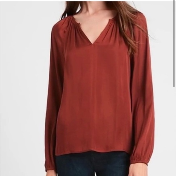 Banana Republic	Satin Balloon-Sleeve Top - Picture 1 of 5